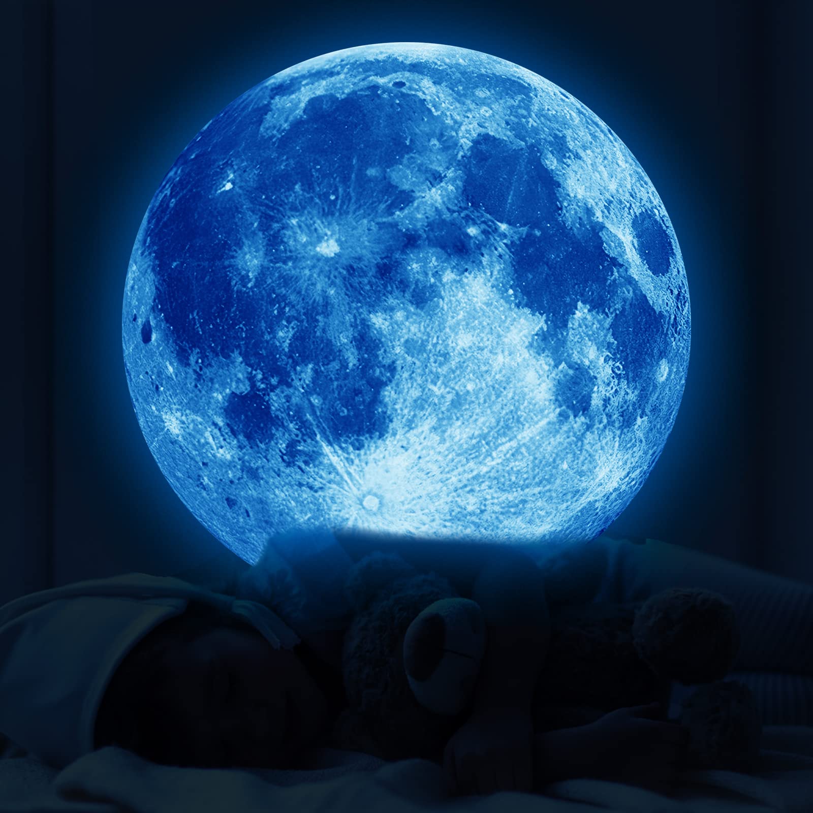 Amazon.com: 11.8 Inch Glow in The Dark Moon Wall Decal Stickers